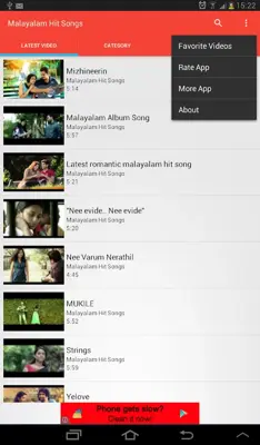 Malayalam Hit Songs android App screenshot 1